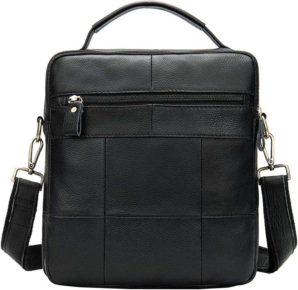 Hebetag Leather Business Messenger Bag Shoulder Handbag for Men Travel Outdoor Crossbody Handbags Briefcase Wallet Phone Pouch Purse Casual Daypack Black - Image 4