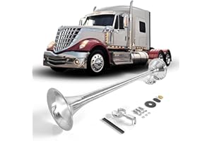 YUANJUFITT 22.8 inch Chrome Train Horn for Truck Loud Single Air Horns 150DB Train Horns for Pickup Trucks 580mm Air Horn Single Trumpet Horns for Truck Fit Car/Boat/Yachts/Jeep/Busses/etc