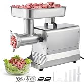 VEVOR Commercial Meat Grinder, 21 Lbs/Min Capacity, #32 Electric Meat Mincer with 3 Plates, 3 Sausage Stuff Tubes, 1100W/1.5HP Stainless Steel Sausage Maker for Home Kitchens &amp; Restaurants, ETL Listed