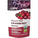LOOV Organic Wild Cranberry Powder, 100% Whole Organic Cranberry Fruit, Freeze Dried and Powdered Wild Nordic Unsweetened Cra
