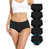 TIICHOO Period Underwear for Women High Waist Breathable Soft Leak Proof Womens Incontinence Underwear 5 Pack