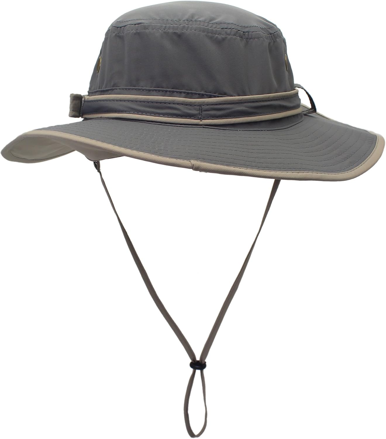 Home Prefer Unisex Quick Drying UV Protection Outdoor Sun Hat with Flap Neck Cover Foldable Fishing Cap Gray Brim: Clothing