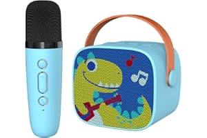 Snowall Dinosaur Karaoke Machine for Kids,Portable Bluetooth Speaker with Wireless Microphone,Kids Music Player Toys for Boys,3,4, 5, 6, 7, 8+ Years Old, Teens Birthday (Yellow Dinosaur)