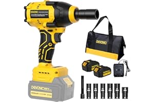 XGOLD DEVONIC Cordless Impact Wrench,750Ft-lb(980N.m) Brushless Impact Gun,2900RPM High Torque Impact Wrench,1/2 Inch with 3 Models,Charger & 6 Sockets, Power Impact Driver for Car Home