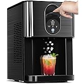 Nugget Ice Makers Countertop, Pellet Ice Maker Machine Dispenser with Water Reservoir, Self-Cleaning, 44lbs/24H Soft Chewable