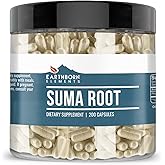 Earthborn Elements Suma Root 200 Capsules, Pure & Undiluted, No Additives