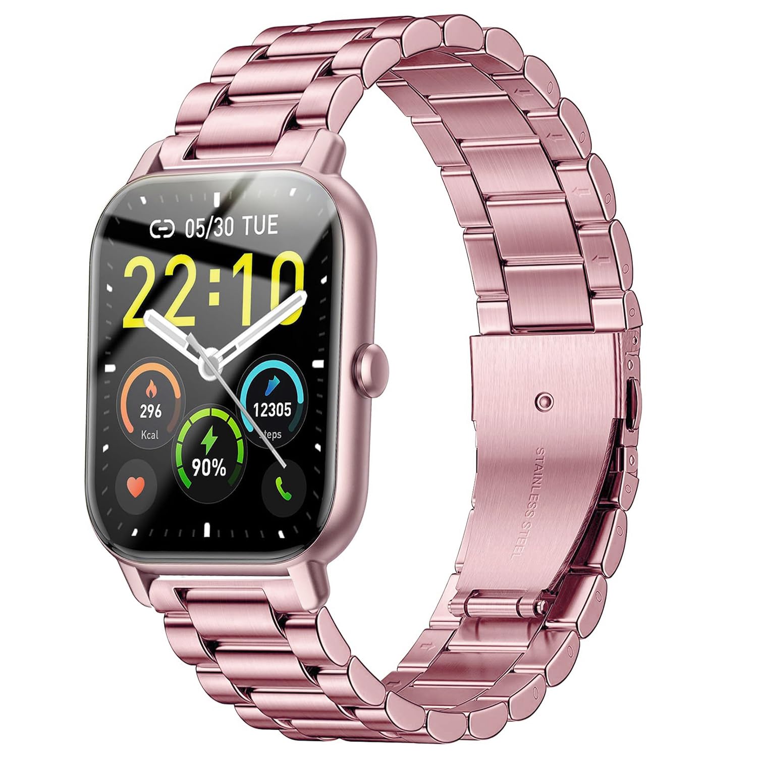 VELULYX Metal band for Gloryfit Smart Watch P66/P66D/P72/P95, 22mm Stainless Steel Band for Veryfit IDW19/IDW13/IDW16/IDW18, TUYOM LW36, H1/D1,T50S, Y6, YB54, G39, AGPTE LW11