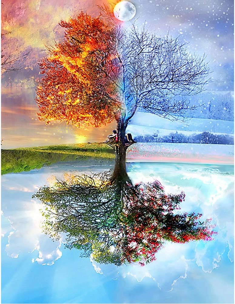 Life Tree 5D Diamond Art Kits for Adults,Bio Tree Painting Cross Stitch Kits,Full Drill Crystal Rhinestone Embroidery Pictures Arts Crafts for Adults & Women