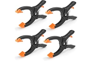 Spring Clamps for Woodworking, Lytool 4Pcs 6 Inch Quick-Release Ratcheting Wood Clamps, Heavy Duty Backdrop Clips for Crafts,