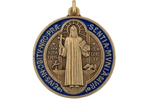 VILLAGE GIFT IMPORTERS Saint Benedict Medal and Information Card | Beautiful Craftsmanship | Patron Saint of Europe Made in Italy