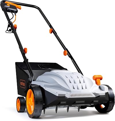 VonHaus 1500W Lawn Scarifier & Aerator 32cm 30L 10m Cable 4 depths