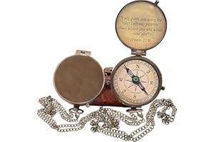 ROYALMART Brass Compass for Religious Gifts, Confirmation Gifts, Baptism Gifts, Best Easter, Christian Gifts for Men, Catholic Gifts, Birthday Gifts, Gifts for Teen Age, Graduation Gifts.