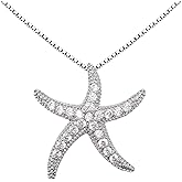 Hiqmic 925 Sterling Silver Chain Starfish Star shaped Zirconia Pendant Fashion Jewelry WK99161 Necklace