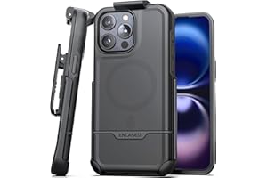 Encased Belt Case Designed for iPhone 16 PRO (2024) - Compatible with MagSafe, [Military-Grade] Hybrid Dual-Layer Cover, Built-in Magnetic Ring, Phone Holster Clip (Rebel Series)