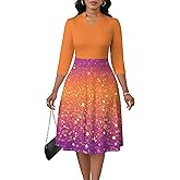 PinkPatty Women's Semi Formal Midi Dresses 3/4 Sleeve Knee Length Modest Dresses for Church Work 2XL