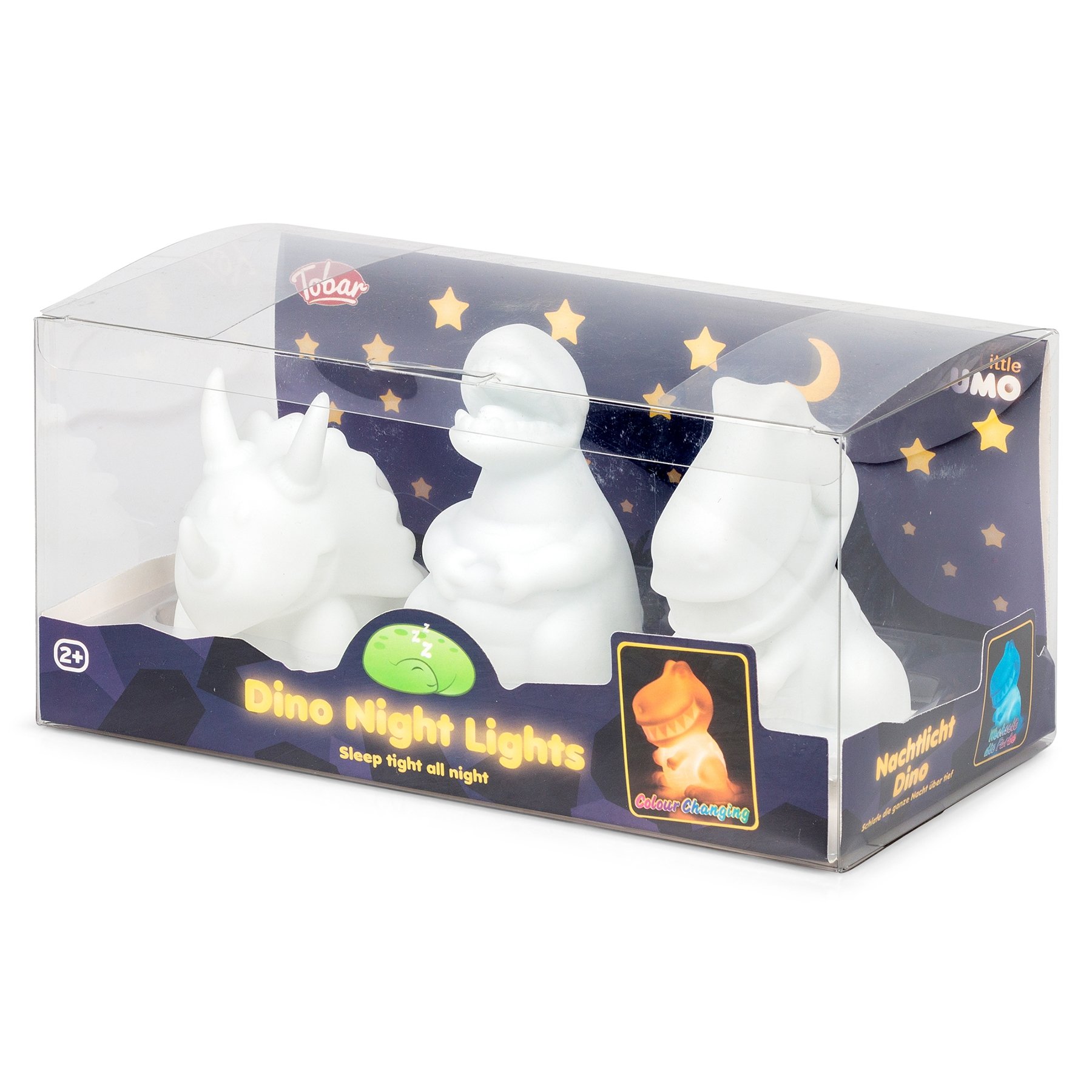 Tobar Dinosaur Night Lights, Colourful, Set of 3, Dino LED