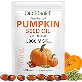 Pumpkin Seed Oil with Saw Palmetto - 3000mg Per Serving, 300 Softgels - Cold Pressed, Pure Virgin Oil, Essential Fatty Acids & Phytosterols - Supports Hair, Urinary, Bladder & Prostate Health, Non-GMO