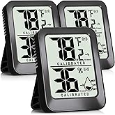 AyayaBoss 3-Pack Room Thermometer Indoor Hygrometer, Mini Humidity Meter | Temp &amp; Humidity Monitor, Accurate Fast Read, 1-Hr Trend, DRY/OK/WET, Kickstand/3M Adhesive, &deg;F/&deg;C, Battery Incl.