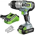 WORKPRO 20V Cordless Impact Wrench, 1/2" Chuck - 320 ft-lb Torque, 2.0Ah Li-ion Battery with 1 Hour Fast Charger, Belt Clip f