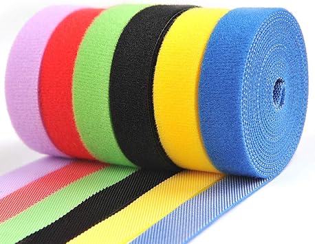 Ofnmy Kabelbinder Mit Klett Selbstklebend Klett Kabelbinder Wiederverwendbar Klettband Haken Und Schlaufe Kabelklett 6 Farben 1 45 200cm Amazon De Baumarkt