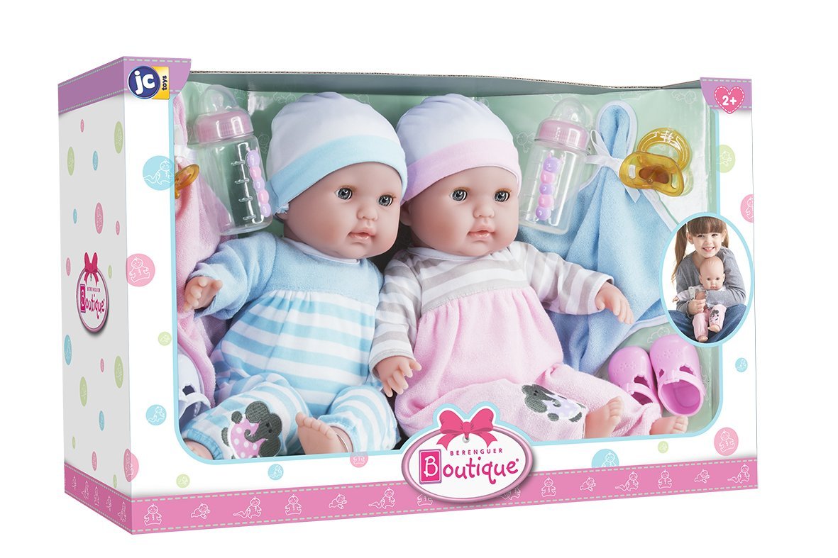 Boutique TWINS 15" Soft Body Realistic Baby Dolls Open Close Eyes Kids