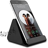 Ultra Portable Wireless Bluetooth Speaker, Wireless Speaker with Desktop Cradle, Device Stand with Built-in Mic for iPhone iPad Samsung Android and More - Black