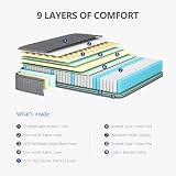 Vesgantti 3ft Single Mattress 10 Inch Hybrid Memory Foam Pocket Spring Grey view 2