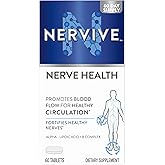 Nervive Nerve Health, Alpha Lipoic Acid, Fortify Nerve Health, Healthy Nerve Function, Healthy Blood Circulation, Supplement, Tablet, 60 Tablets