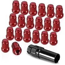 Tacoma Black Acorn Spline Lug Nuts; M12x1.5; Set Of 24 (05-24 Tacoma) - Free Shipping