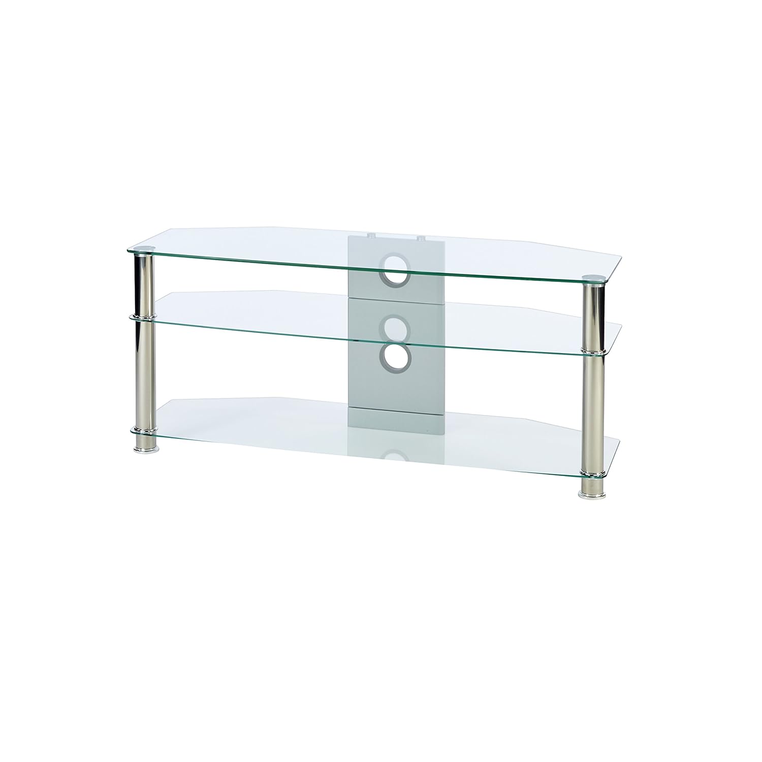Mmt Clear Glass Tv Stand 1150mm Wide For Up To 55 Inch Amazon Co