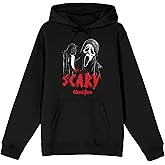 Bioworld Ghostface Scary Long Sleeve Men's Black Hooded Sweatshirt