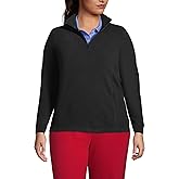 Lands' End Women's Thermacheck 100 Fleece Quarter Zip Coat Pullover Top