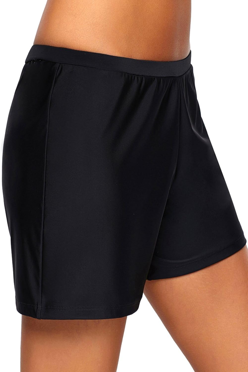 boldgal women's bathing swim retro shorts (black)