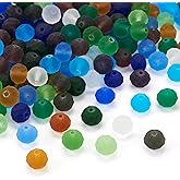 KISSITTY 195pcs 10mm Frosted Crystal Beads Glass Bead Spacers 15 Colors Faceted Rondelle Matte Loose Beads for DIY Necklaces Earrings Friendship Bracelets Jewelry Craft Making for Women