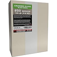 30-60 Grit (#50) Crushed Glass Abrasive - 19 lb or 8.6 kg - Blasting Abrasive Media (Medium) #50 Mesh - 559 to 254 Microns -