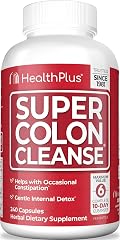 Health Plus Super Colon Cleanse Detox Capsules, 60 Day Supply, 240 Ct | Capsules with senna and psyllium husk, 120 servings; 