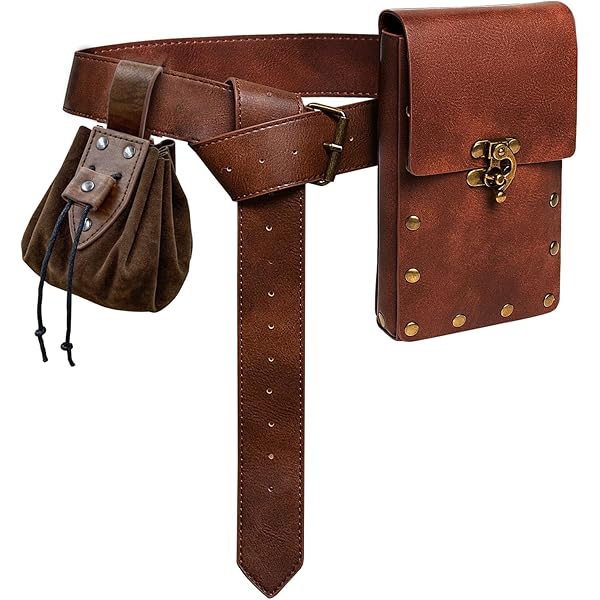 Amazon.com | Larswon Renaissance Bag, Medieval Leather Belt Bag