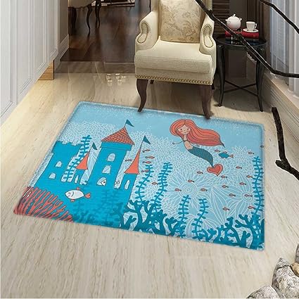 Amazon Com Mermaid Rugs For Bedroom Art Of Little Mermaid