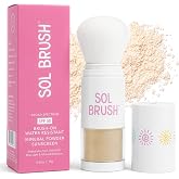 Sol Brush SPF 50 Mineral Sunscreen Powder, Broad Spectrum UVA/UVB Protection Sunscreen, Mess Free Brush On Applicator, Clean &amp; Cruelty Free, Water Resistant (80 Minutes), White, Fair