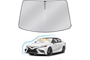 AUTOMIIM Windshield Sun Shade for Toyota Camry 2018-2024, Upgraded Heat Insulation Front Window Shade Cover for Camry Accessories, Foldable Windshield Shade Sun Visor Protector Block UV Rays