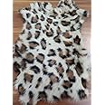 Leopard Cat Print Tanned Rabbit Fur Pelt Hide (10" by 12" Rabbit Pelt with Sewing Quality Leather)