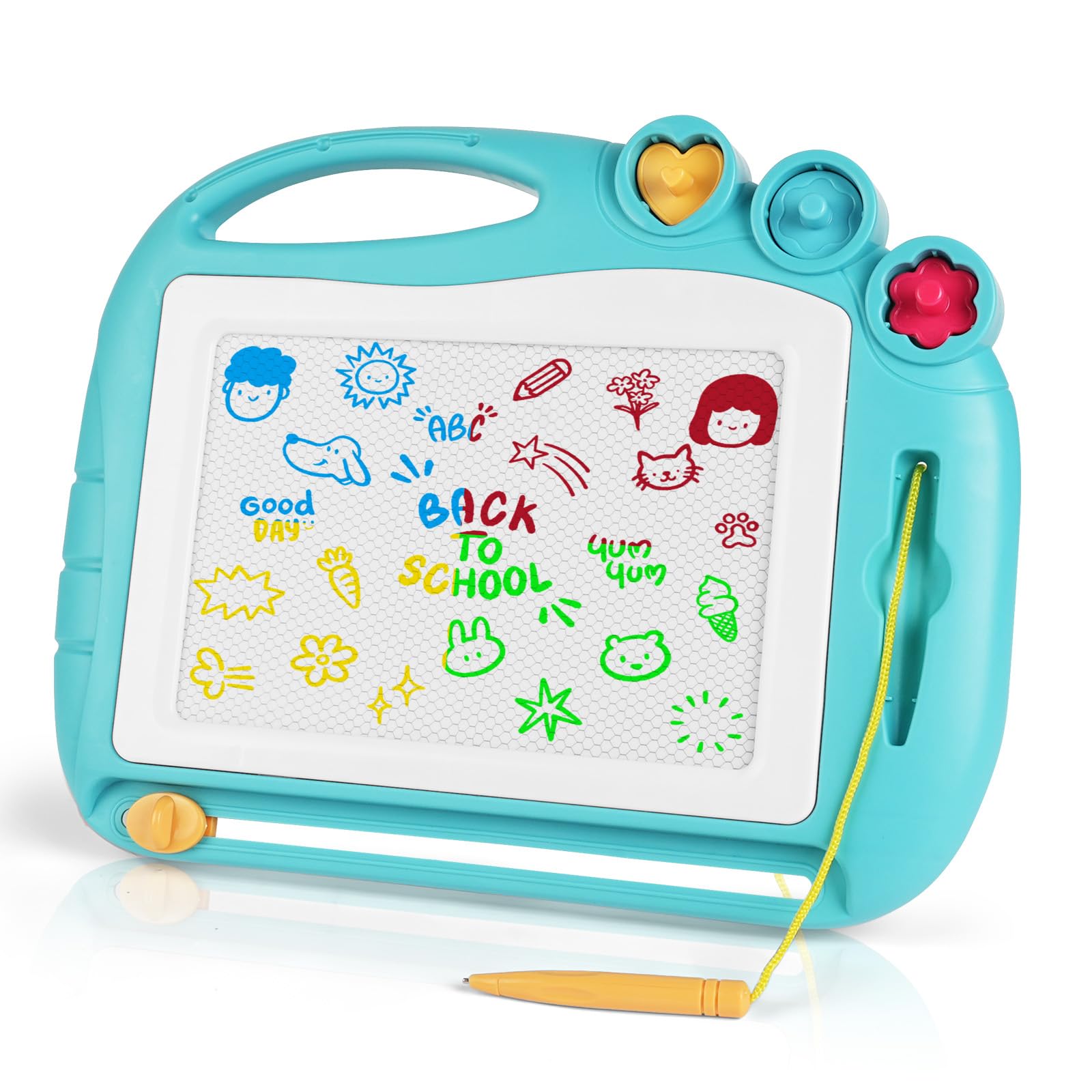 OFFCUP Magnetic Drawing Boar, Toddler Boy Girl Toys for 1-5 Year Old, Portable Doodle Pad with Pen, Learning Educational Toys for 1 2 3 Baby Kids Birthday Gift (Green)