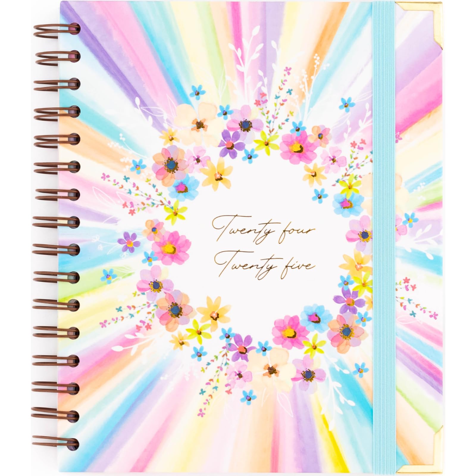 Takenote 2024 2025 Diary – Week to View, Size A5 (16.5 x 20.5 cm), Index with Each Month, Wire'o Ring Binding, Spanish and English, September to August – Aurora