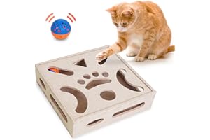 PETKARAY Cat Puzzle Toy, Interactive Cat Toys for Indoor Cats, Kittern Ball Toy with Soft Felt Maze Game Puzzle Box