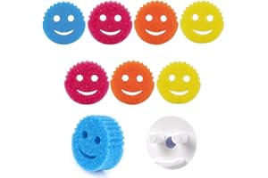BRUSHG Scrub Dish Sponge Set Color Variety Pack (8 Sponges & 1 Sponge Holder), Scratch-Free Multipurpose Dish Sponge - Stain & Odor Resistant Kitchen Sponge for Cleaning- Bpa Free & Made with Polymer Foam