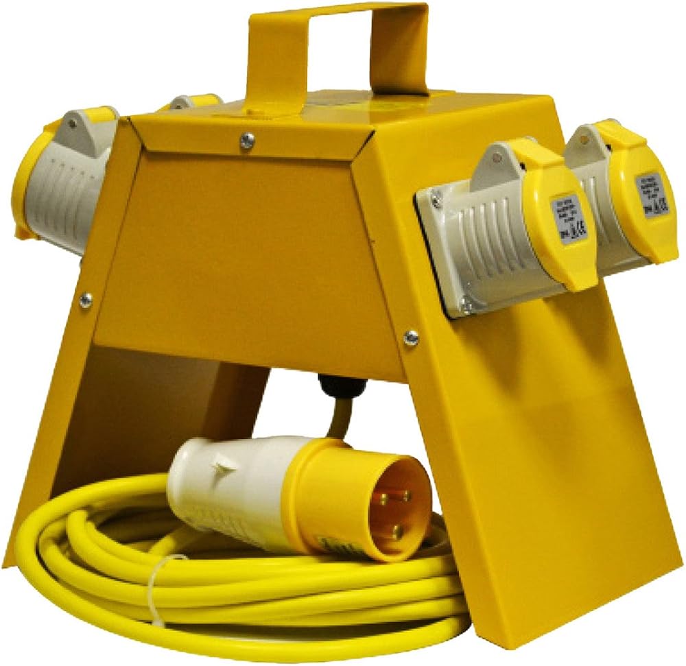 Faithfull FPPTLDB4L 4 Way 110V Distribution Box 5M Cable Site Power Splitter