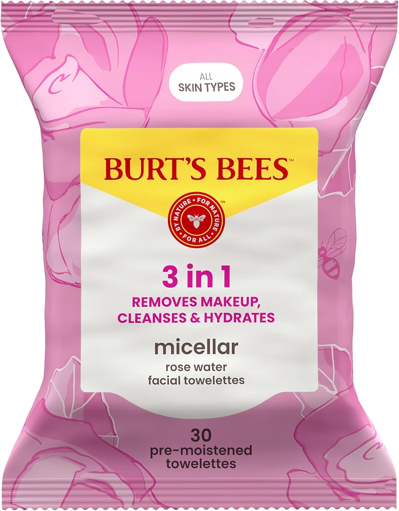 Burt's Bees Micellar Makeup Removing Towelettes Rose Water 30 Count