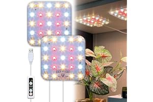 DOMMIA Grow Light, Warm White Dimmable Grow Light for Indoor Plants Full Spectrum, LED Plant Light with Timer 6/12/16H, Plant