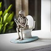 Pacific Giftware Life After Death Phone Never Stop Skeleton Seated on Toilet Bowl After Life Collection Home Decor Resin Figurine