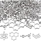 SUNNYCLUE 64Pcs Science Charms Chemistry Charms Alloy Antique Silver Tibetan Teacher School Study Lab Graduation Study Learn Charm for Jewelry Making Charms Adults Earrings Necklace Bracelet Decor